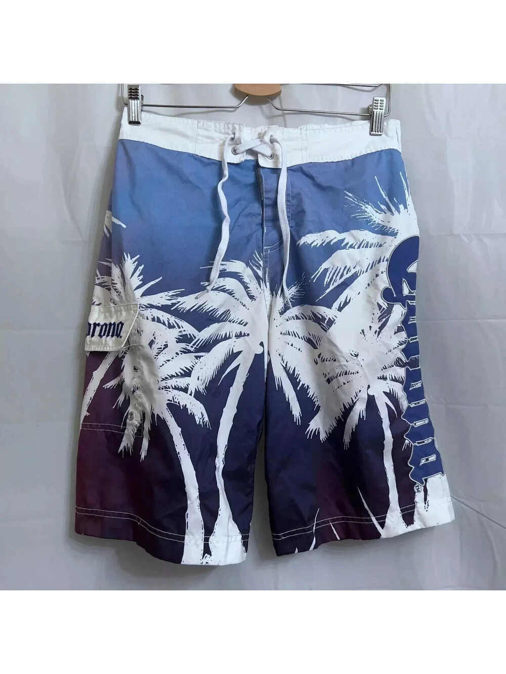 Corona Extra Board Shorts Men's Blue / White Palm Trees 11 1/2" Inseam